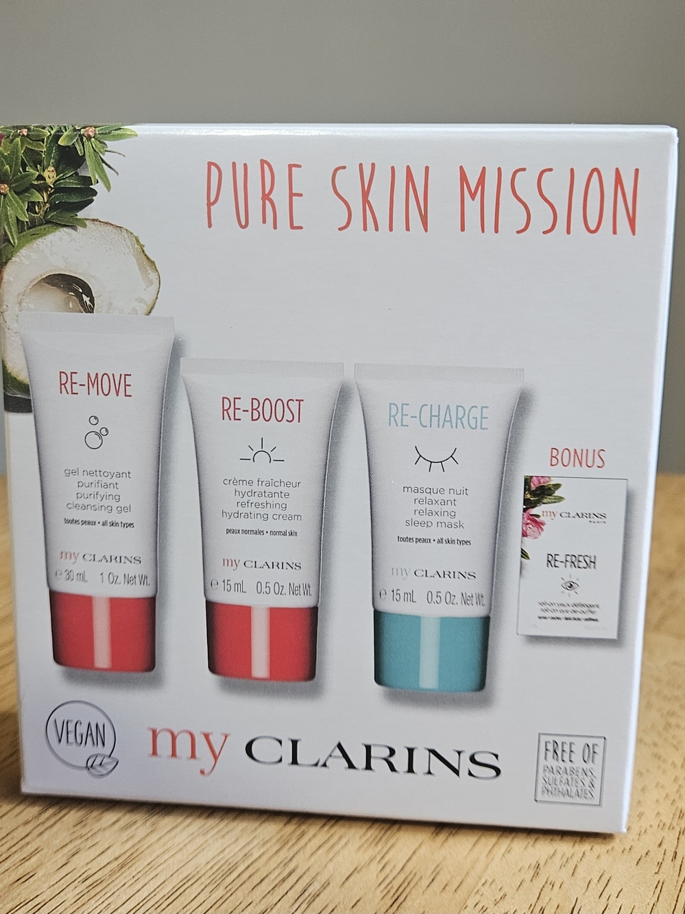 Clarins Skincare Trio Set -pure Skin Mission. New In Box